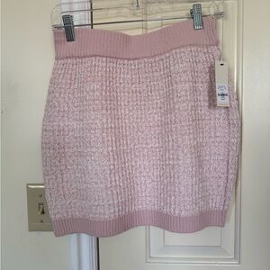 Francesca’s Pink Knitted Mini Skirt